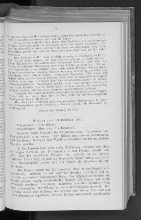 Sitzung vom 10. Februar 1885.