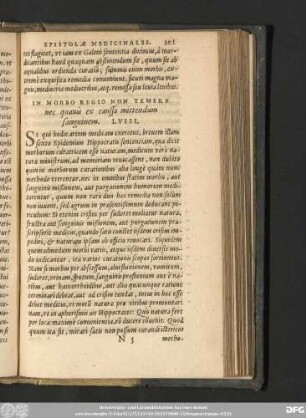 In Morbo Regio Non Temere nec quavis ex caussa mittendum sanguinem. LVIII.