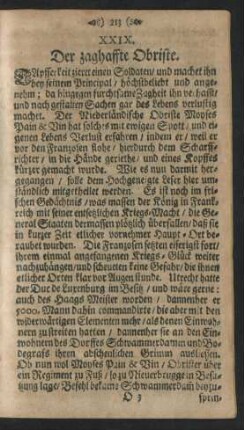 XXIX. Der zaghaffte Obriste.