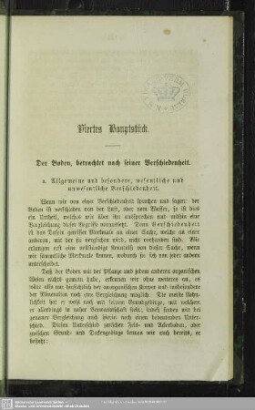 Viertes Hauptstück. Der Boden, betrachtet nach seiner Verschiedenheit