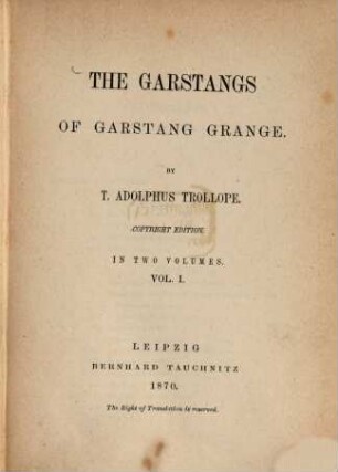 The Garstangs of Garstang Grange, 1