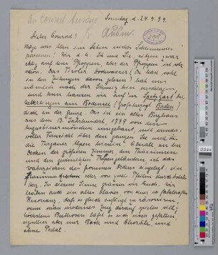 Brief an Konrad Ansorge
