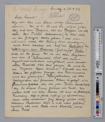 Brief an Konrad Ansorge