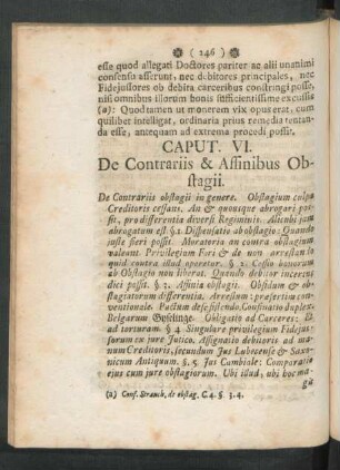 Caput. VI. De Contrariis & Affinibus Obstagii