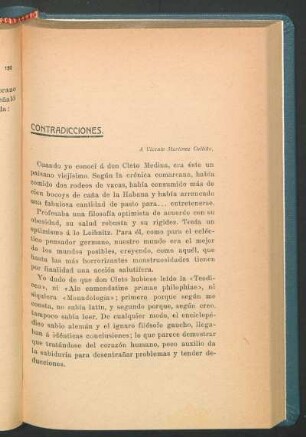 Contradicciones : A Vicente Martínez Cutiño.