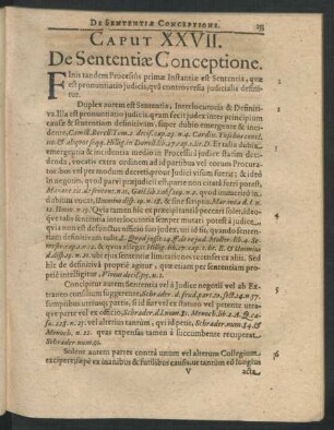 Caput XXVII. De Sententiae Conceptione.