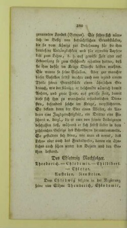 Des Chlodwig Nachfolger