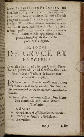 IX. Locus. De Cruce Et Precibus.