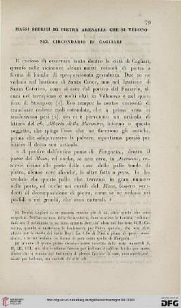 7: Massi sferici di pietra arenaria che si vedono nel circondario di Cagliari