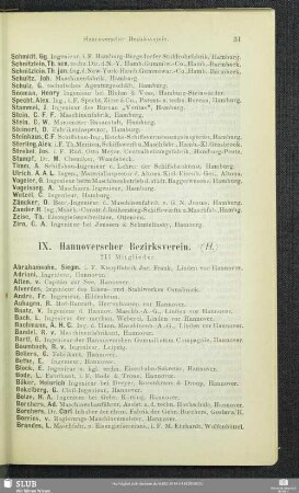 IX. Hannoverscher Bezirksverein.