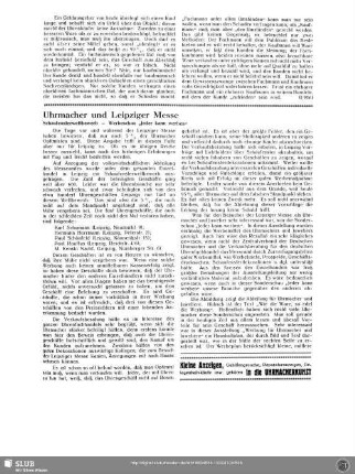 Uhrmacher und Leipziger Messe