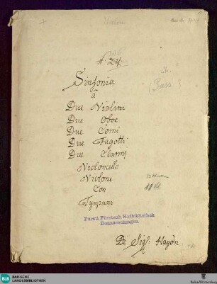 Symphonies - Don Mus.Ms. 737|4 : C; MH 384