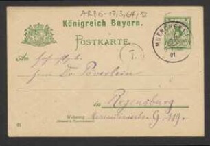 Brief von Hermann Stadler an Hermann Poeverlein