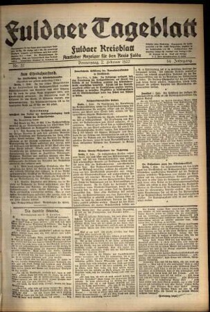 Ausgabe vom Donnerstag, den 02. Februar 1922.