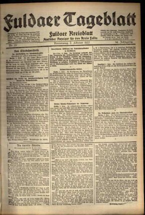 Ausgabe vom Donnerstag, den 02. Februar 1922.