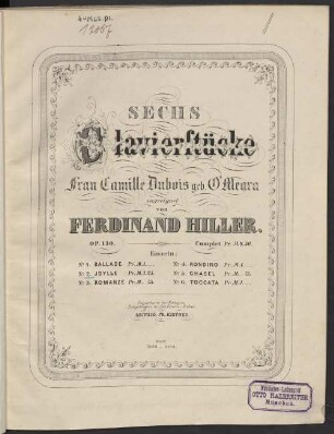 Sechs Clavierstücke : op. 130, 2. Idylle. - 9 S. - Pl.Nr. 3162. 3164