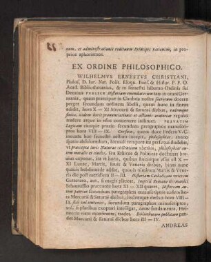 Ex Ordine Philosophico.