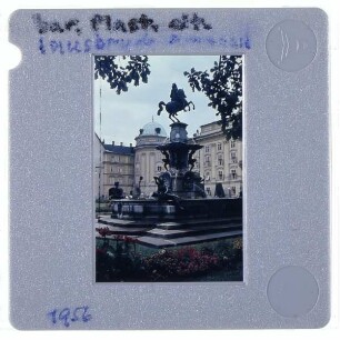 Innsbruck, Leopoldsbrunnen,N.N., Reiterstatue Leopolds V. von Tirol