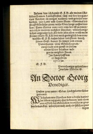 An Doctor Georg Venediger.