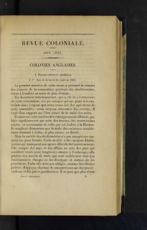 Colonies Anglaises.