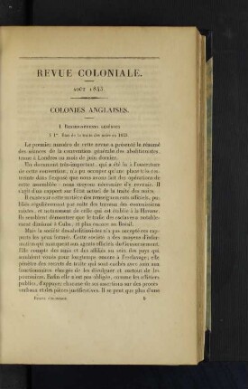 Colonies Anglaises.