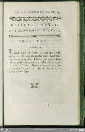 Sixieme Partie. De L´Économie Végétale