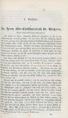 527-538 An Hern Ober-Consistorialrath Dr. Wichern : eine abgenöthigte Antwort