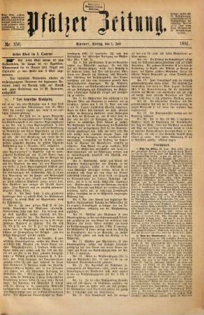 Pfälzer Zeitung. 1881, 7 - 12