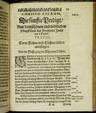 Die fünffte Predigt/ [...] - Die sechste Predigt/ [...]