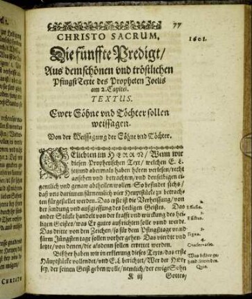 Die fünffte Predigt/ [...] - Die sechste Predigt/ [...]