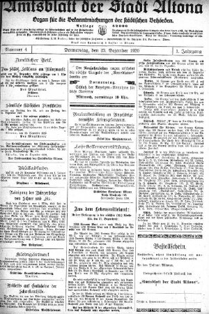 Nummer 4 : Donnerstag, den 23. Dezember 1920