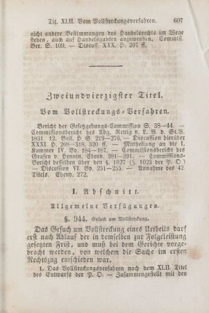 Zweiundvierzigster Titel. Vom Vollstreckungs-Verfahren
