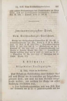 Zweiundvierzigster Titel. Vom Vollstreckungs-Verfahren