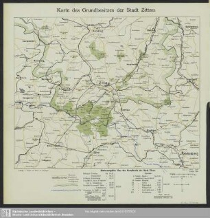 Karte des Grundbesitzes der Stadt Zittau