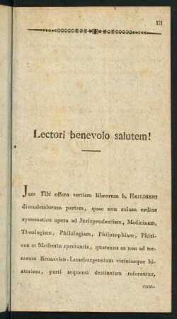 Lectori benevolo salutem