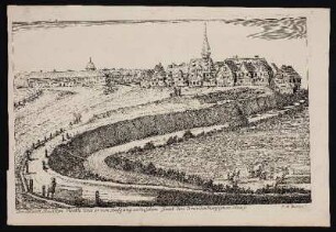 Der Marck flekken Fürth wie er von Aufgang anzusehen samt den Brandenburgischen Hauss. - Fürth (Bayern); Gaststätte Brandenburger Haus, Fürth (Bayern)