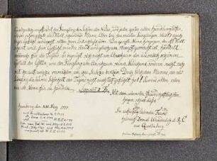 Heinrich Daniel Wunderlich. – Hamburg, 12.05.1777