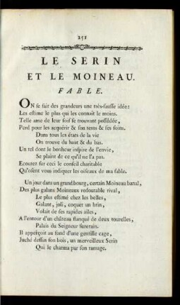 Le Serin Et Le Moineau.
