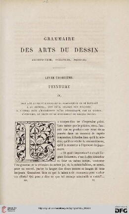 19: Grammaire des arts du dessin, 3, Peinture, 9 : architecture, sculpture, peinture
