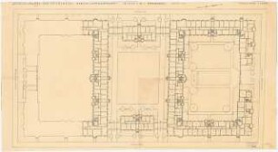 Wohnhausbauten der Reichsbank Berlin, Berlin-Schmargendorf. Cunostraße, Forckenbeckstraße, Kissinger Platz, Block Q Häuser 23 -46: Grundriss Erdgeschoss 1:200
