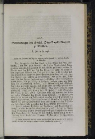 XXXI. Entscheidungen des Königl. Ober-Appell.-Gerichts zu Dresden