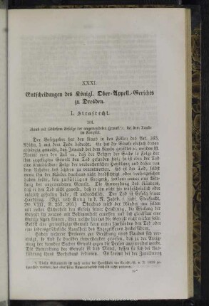 XXXI. Entscheidungen des Königl. Ober-Appell.-Gerichts zu Dresden