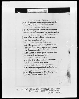 Evangeliar aus St. Pantaleon, Köln — Capitulare-Seite, Folio fol. 228