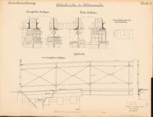 Elsterbrücke, Elsterwerda: Auflager, Geländer: Schnitte 1:10