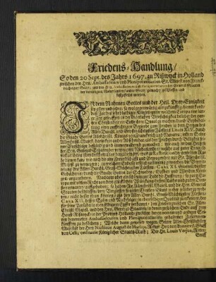 Friedens-Handlung/ ...