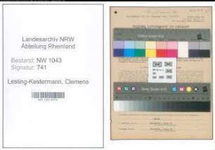Entnazifizierung Clemens Lesting-Kestermann , geb. 23.04.1906 (Landwirt)