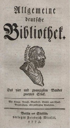 Des vier und zwanzigsten Bandes zweytes Stück.