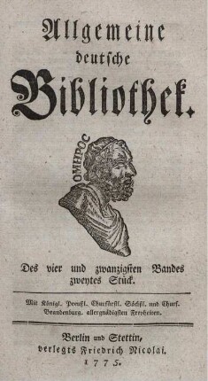 Des vier und zwanzigsten Bandes zweytes Stück.