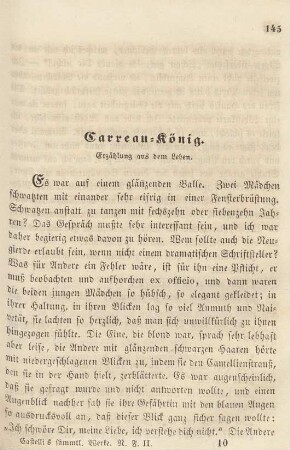 Carreau-König. Erzählung aus dem Leben