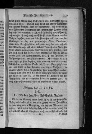 C. Von den deutschen Erbschafts=Rechten.